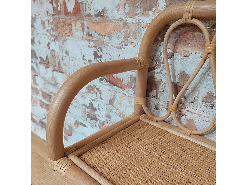 Etagère murale L. 55 cm en rotin naturel angles arrondis - HAZEL