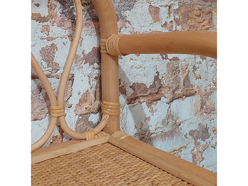 Etagère murale L. 55 cm en rotin naturel angles arrondis - HAZEL