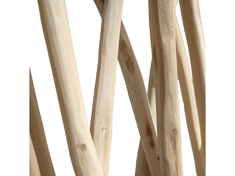 Paravent H. 180 cm branches de bois de teck brut blanchi - BRENT 02