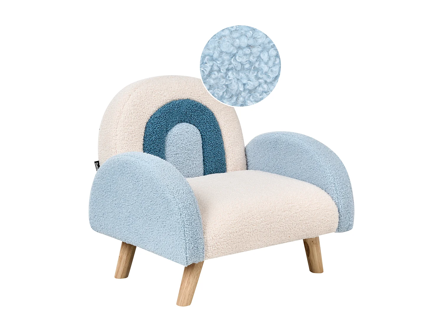 Poltrona per bambini bouclé blu OMBO