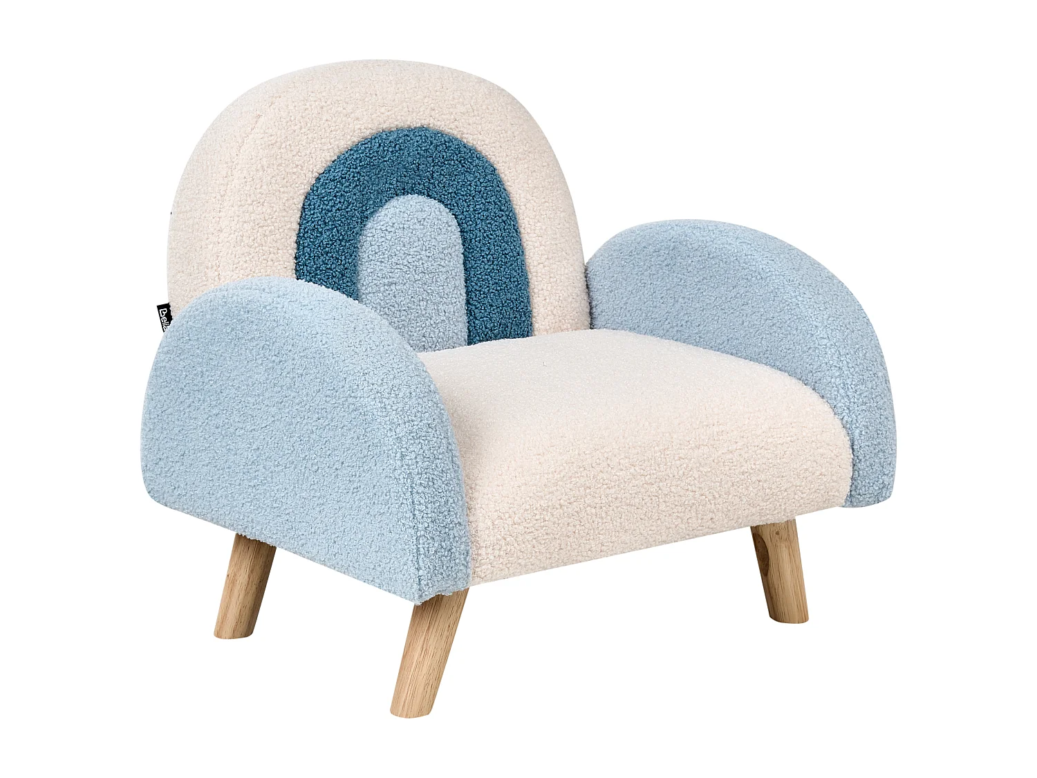 Poltrona per bambini bouclé blu OMBO