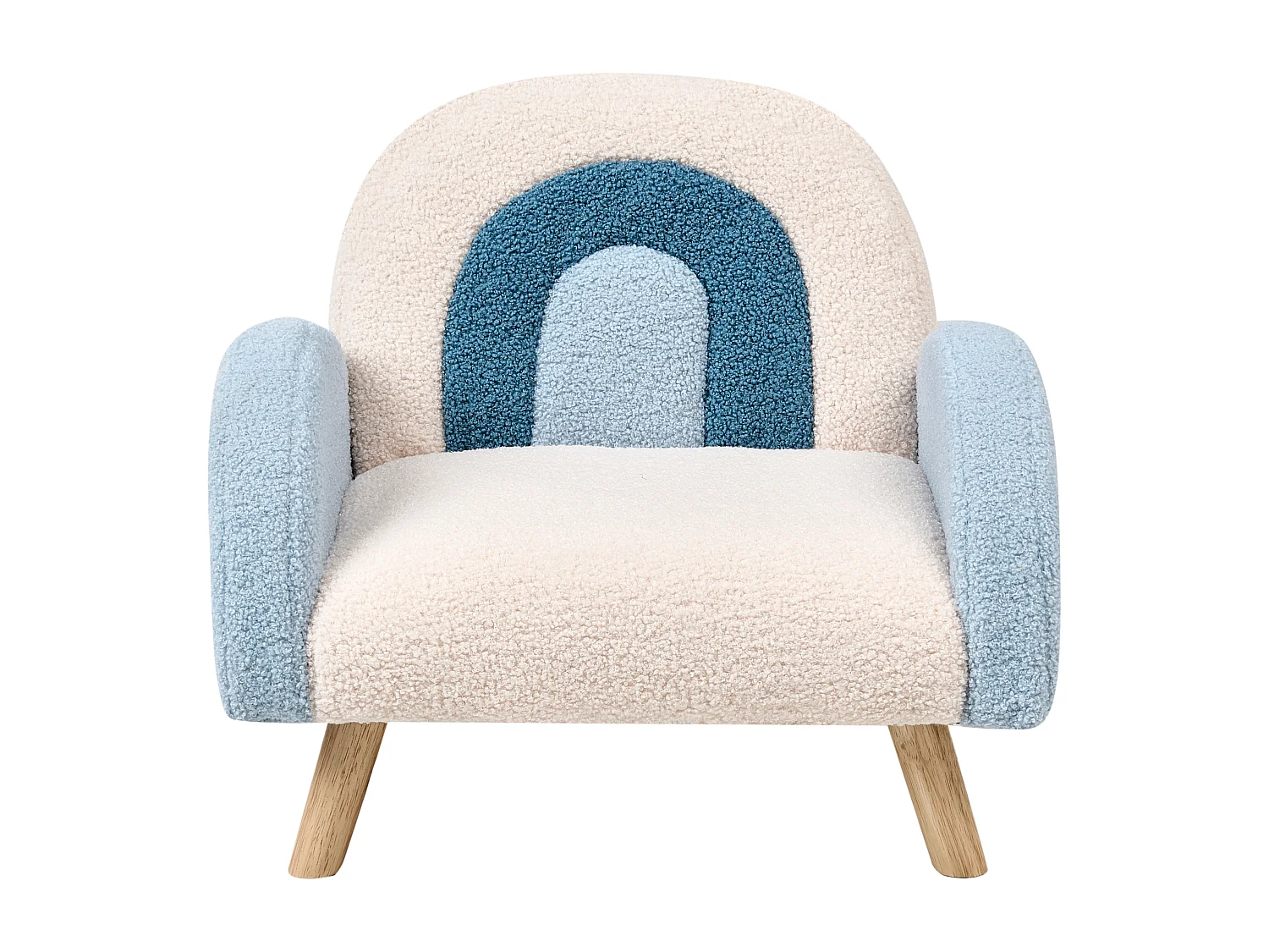 Poltrona per bambini bouclé blu OMBO