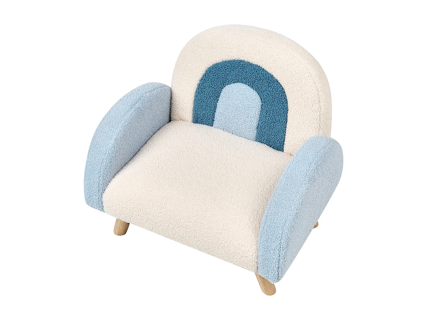 Fauteuil pour enfants Arc-en-ciel OMBO Bouclé Bleu clair