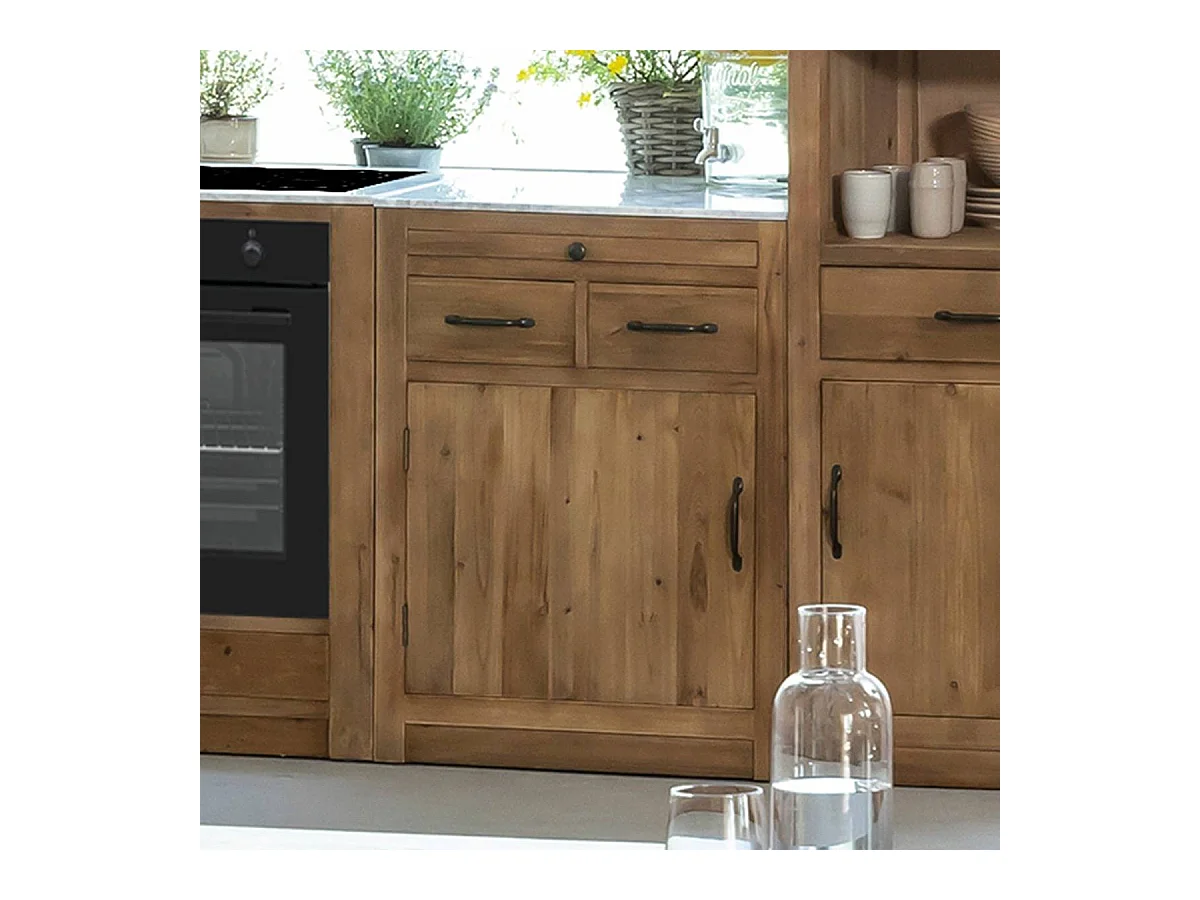 Meuble bas de cuisine 2 tiroirs, 1 porte Epure