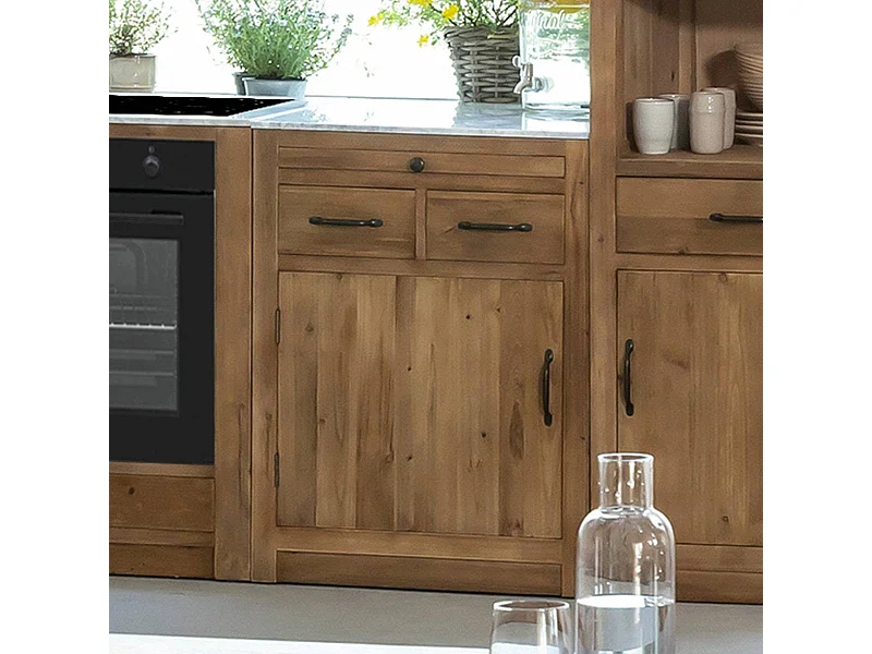 Meuble bas de cuisine 2 tiroirs, 1 porte Epure