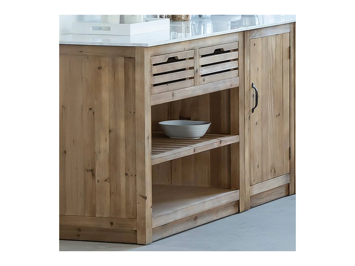 Meuble bas de cuisine 2 tiroirs + 1 étagère Epure