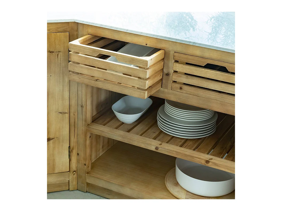 Meuble bas de cuisine 2 tiroirs + 1 étagère Epure