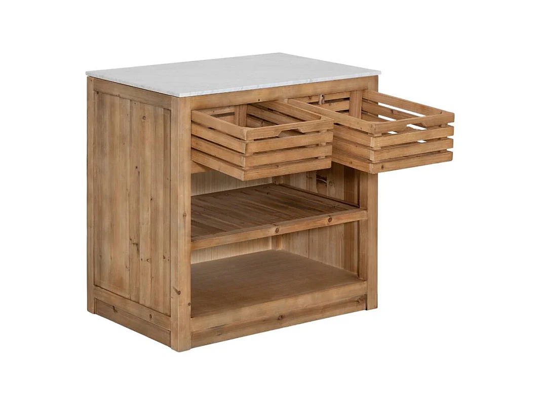 Meuble bas de cuisine 2 tiroirs + 1 étagère Epure