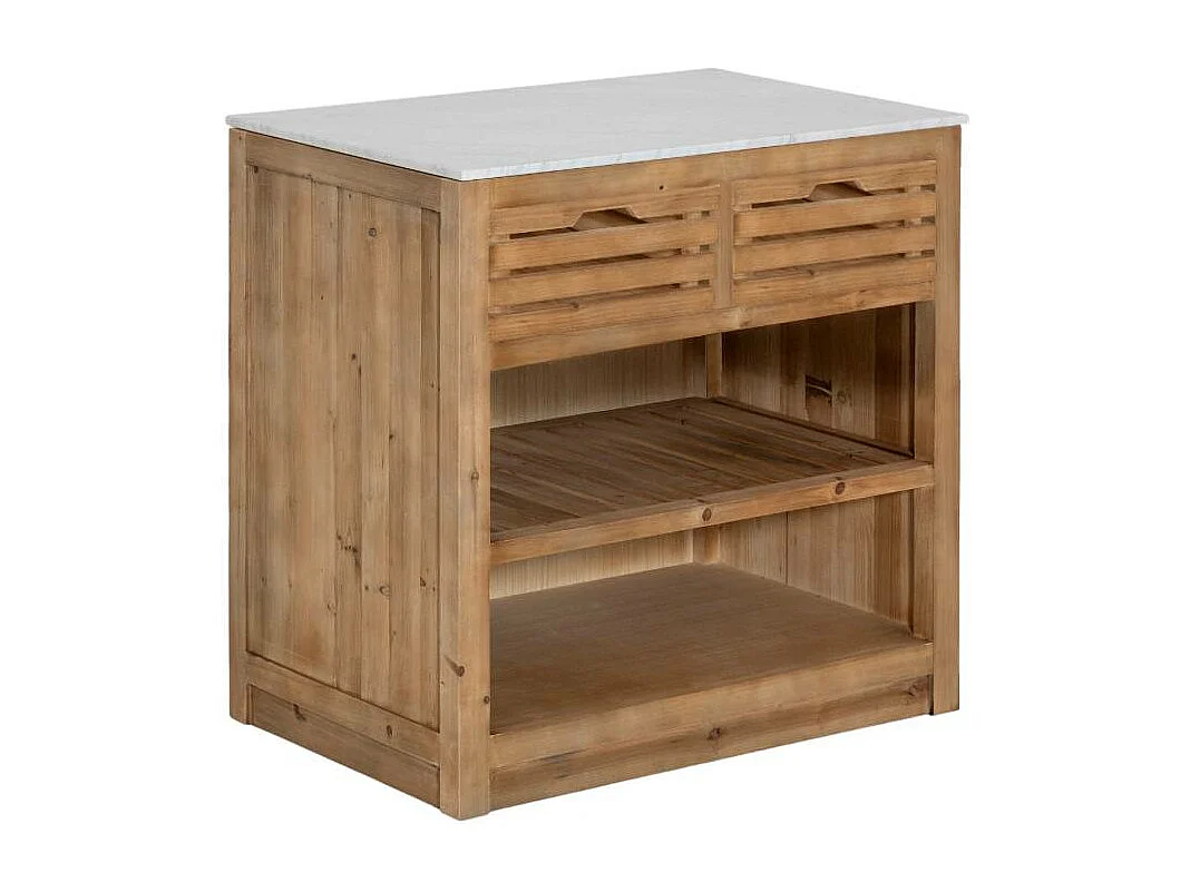 Meuble bas de cuisine 2 tiroirs + 1 étagère Epure