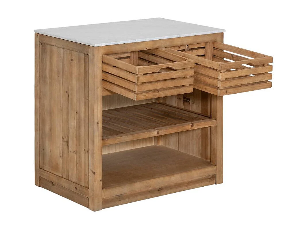 Meuble bas de cuisine 2 tiroirs + 1 étagère Epure