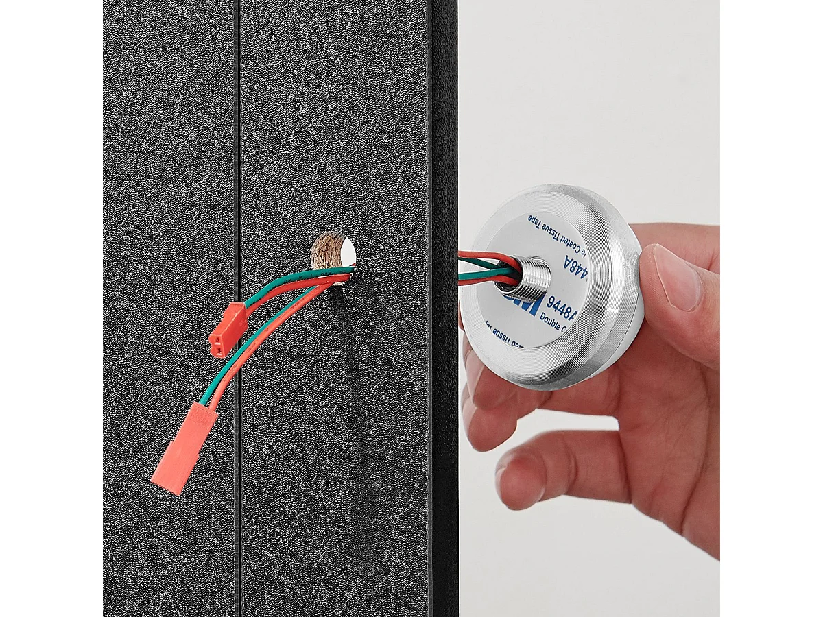 Schminktisch 1 Schublade, 3 Fächer und 1 Spiegel mit Lampen Schwarz – B80 cm