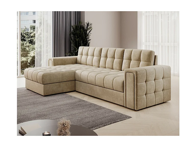 Divano d'angolo Polo L/rivestimento in tessut/Beige