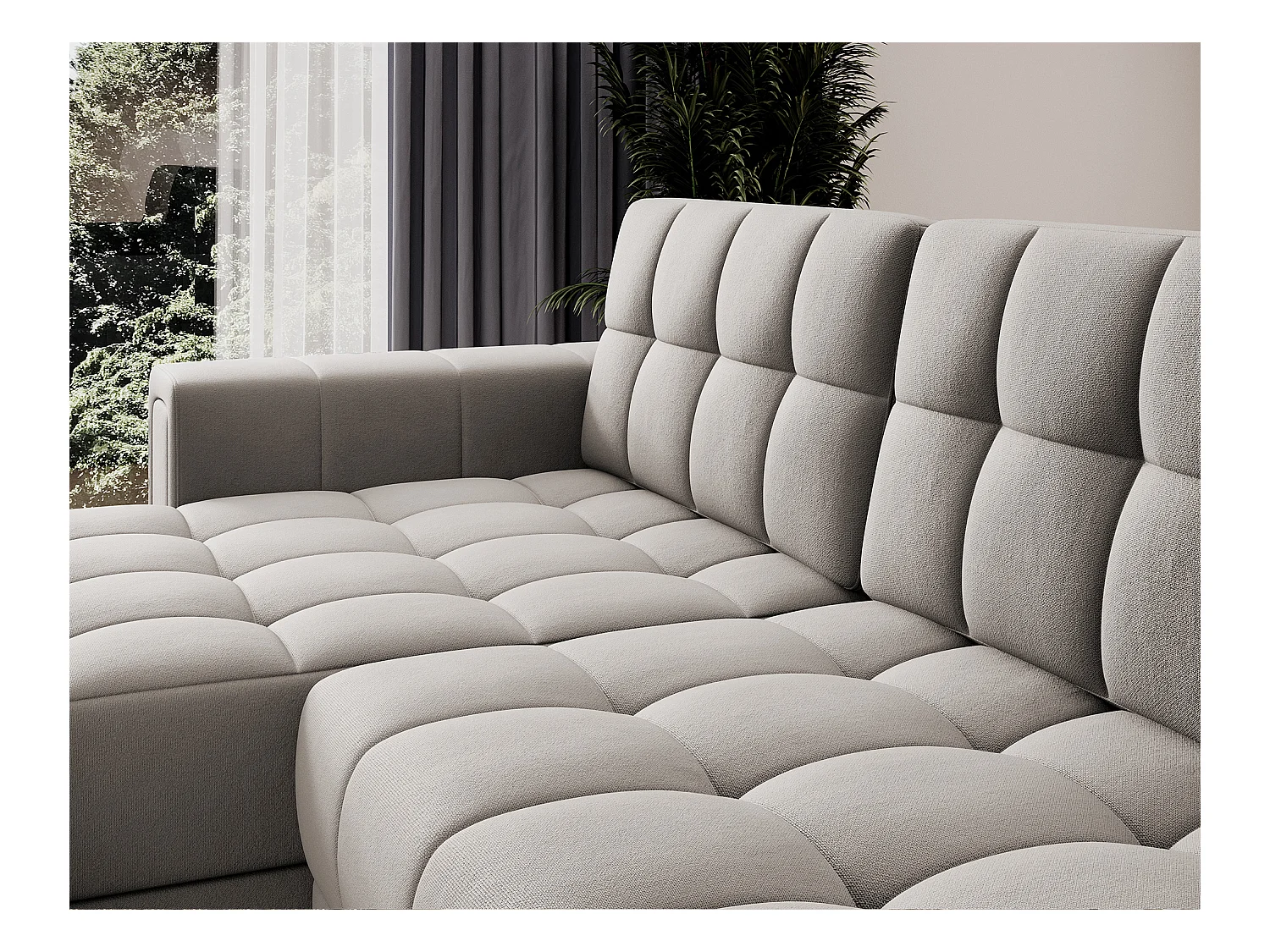 Ecksofa Polo L/Stoffbezug/Grau