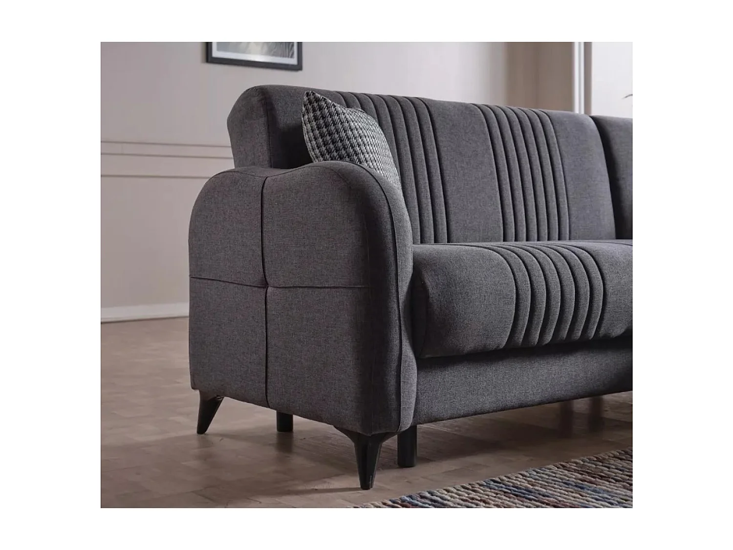 Divano d'angolo Linea R/rivestimento in tessut/Beige