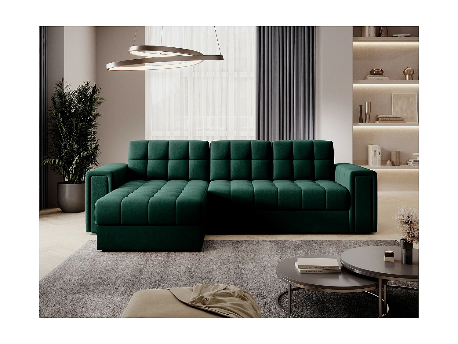 Ecksofa Polo L/Stoffbezug/Grün