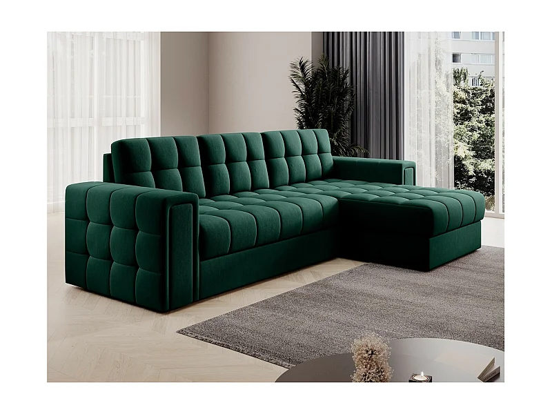 Divano d'angolo Polo R/rivestimento in tessut/verde