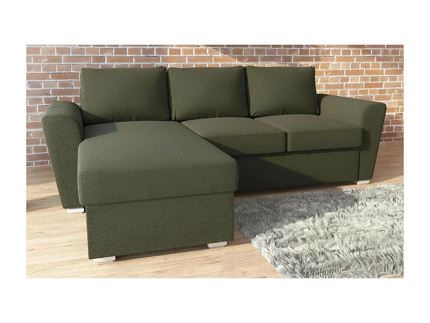 Ecksofa Seville L/Stoffbezug/Grün