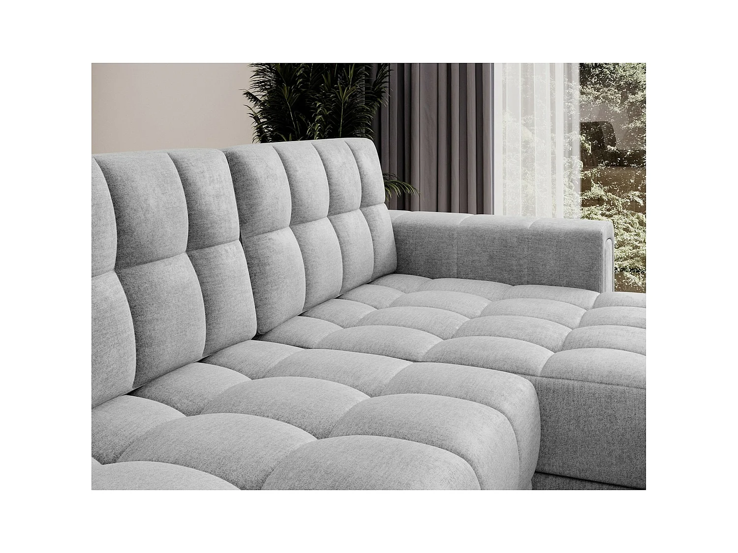 Ecksofa Polo R/Stoffbezug/Grau