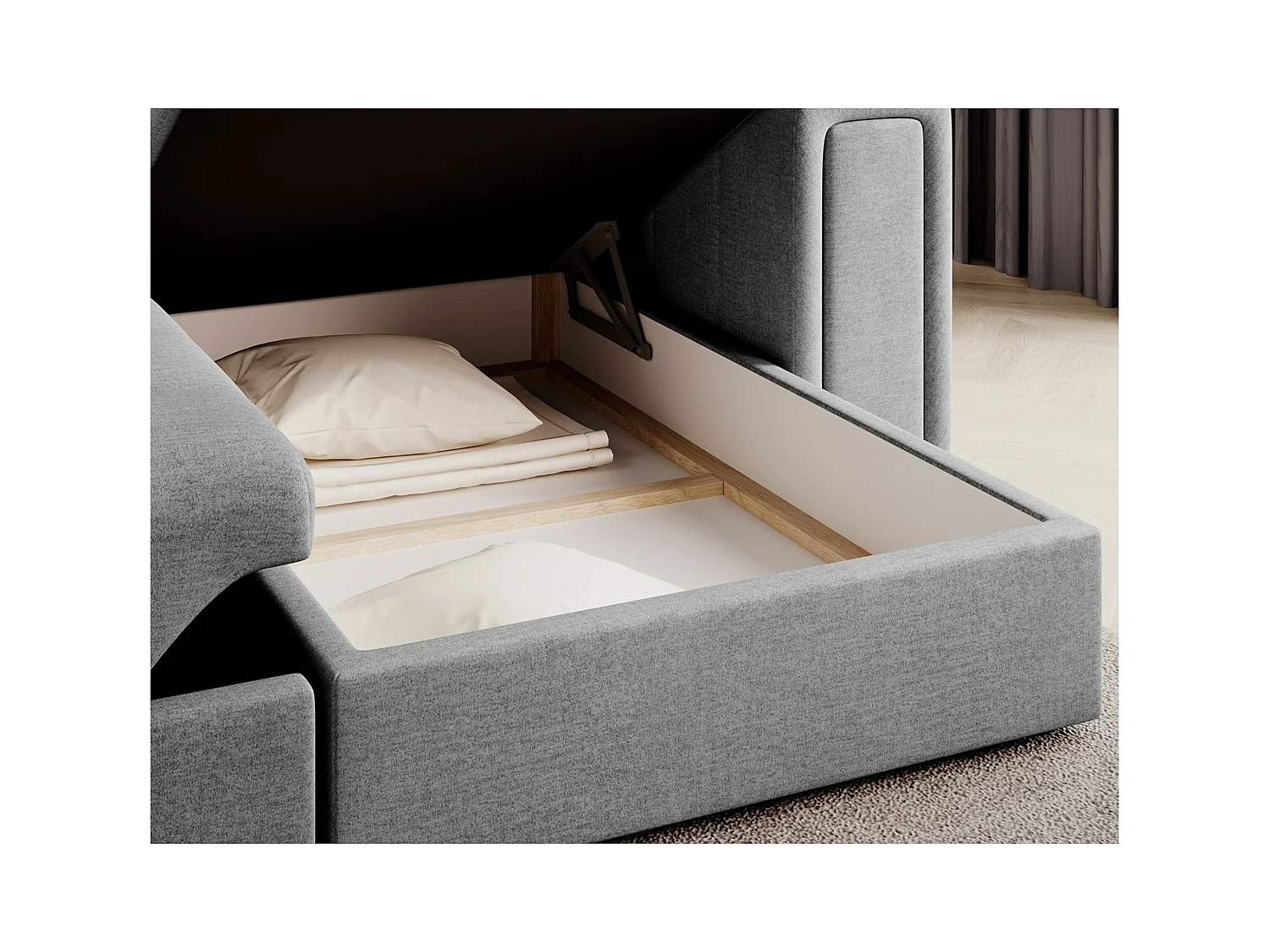 Ecksofa Polo R/Stoffbezug/Grau