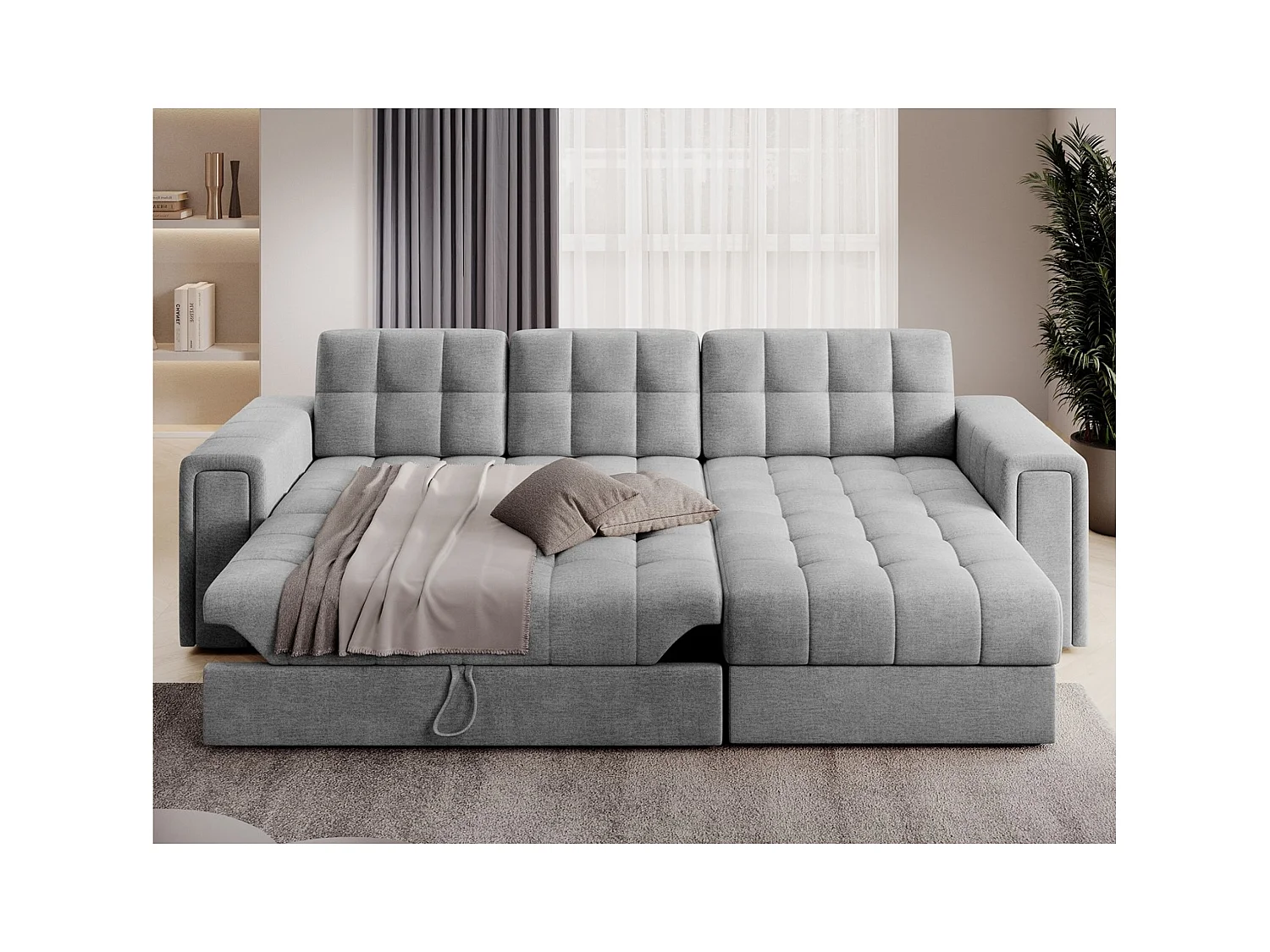 Ecksofa Polo R/Stoffbezug/Grau