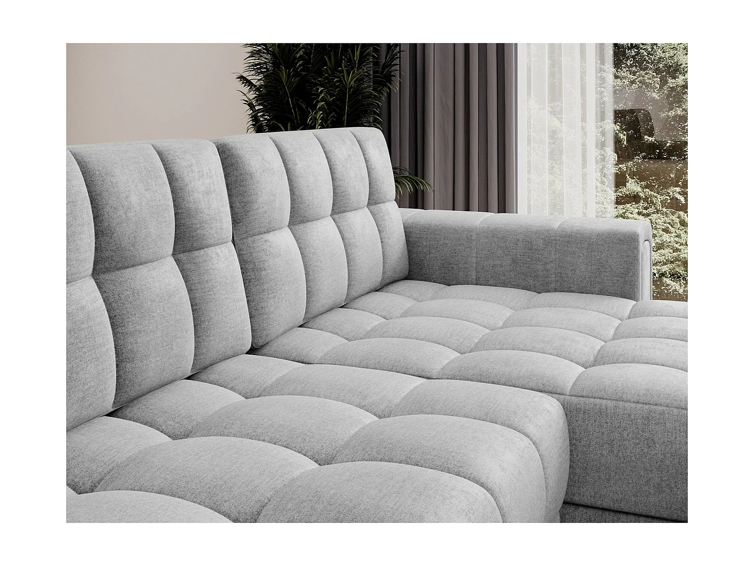 Ecksofa Polo R/Stoffbezug/Grau
