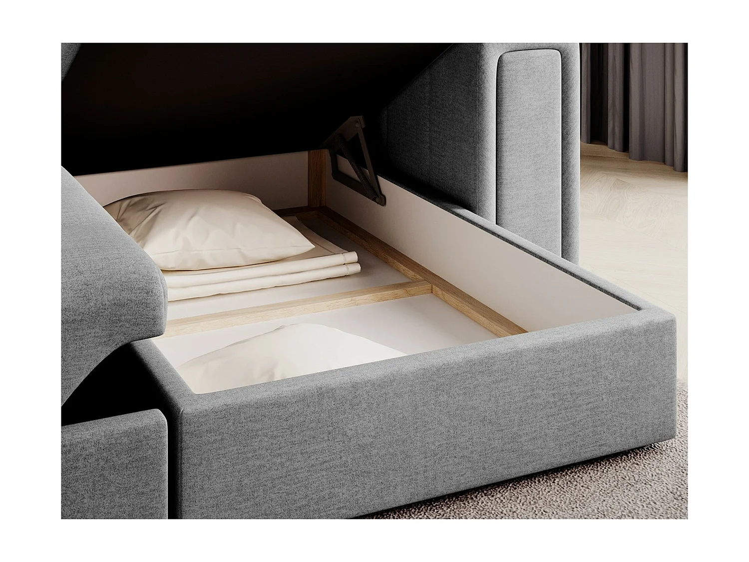 Ecksofa Polo R/Stoffbezug/Grau