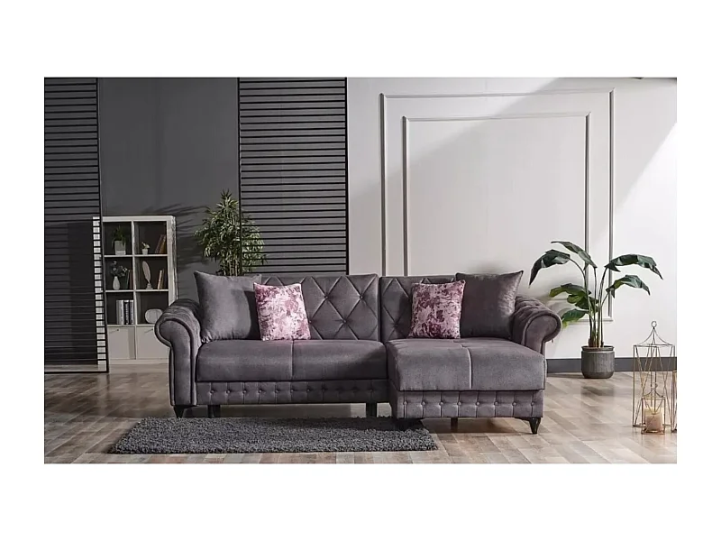 Divano d'angolo Ibiza R/rivestimento in tessut/Antracite