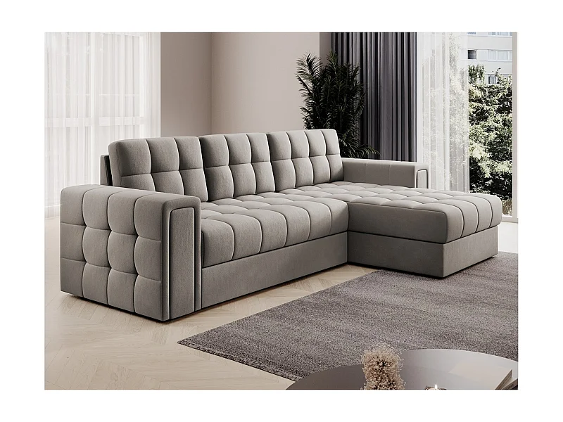 Ecksofa Polo R/Stoffbezug/Grau