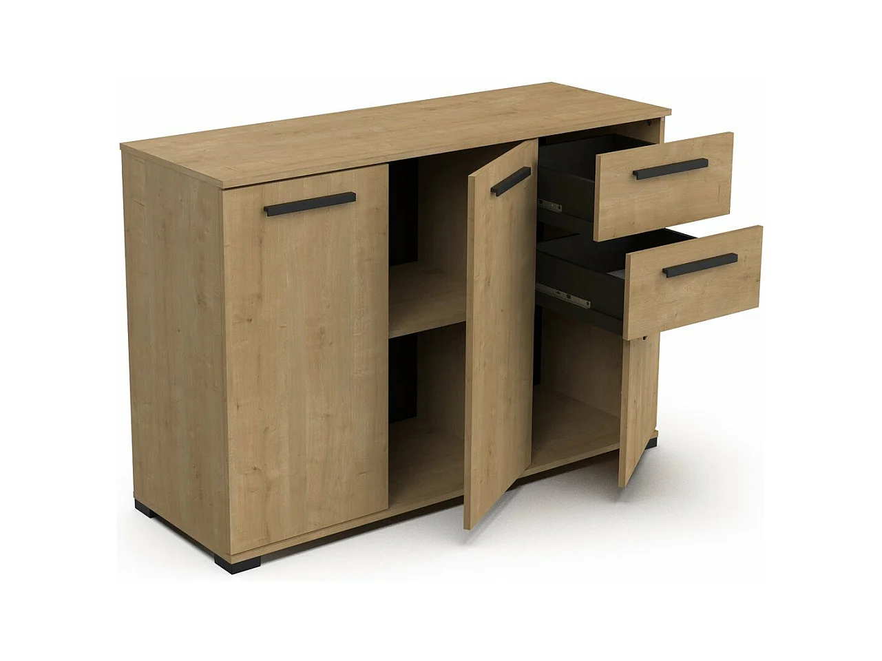 Enfilade 2+1 portes et 2 tiroirs H82,4 cm - IZZY