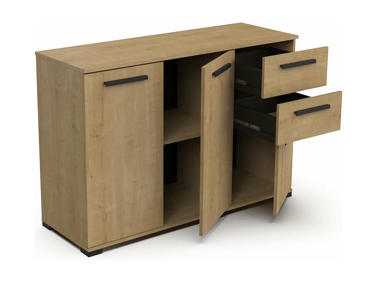 Enfilade 2+1 portes et 2 tiroirs H82,4 cm - IZZY