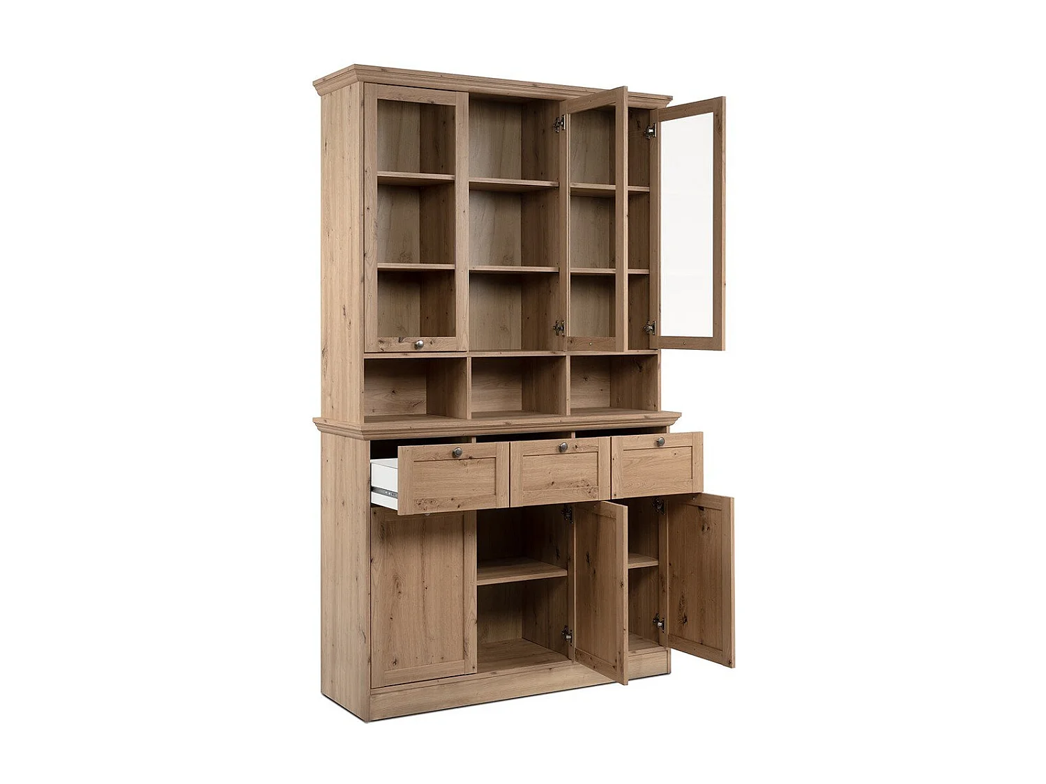 Credenza con vetrina Timber54A 120x40x200H Il fascino del legno naturale nella tua casa