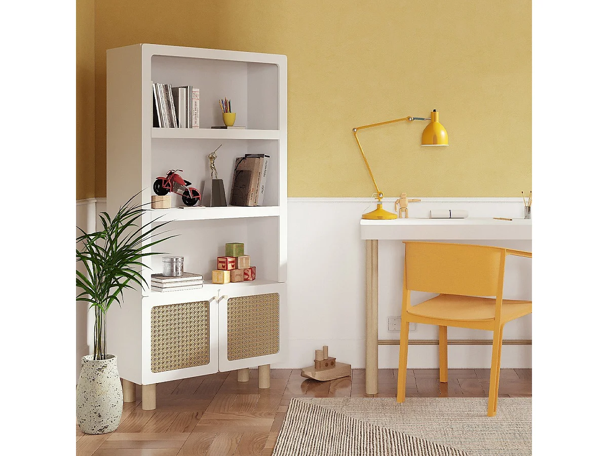 Bücherregal 2 Ablagen und 2 Türen H175,5 cm - OCHNA