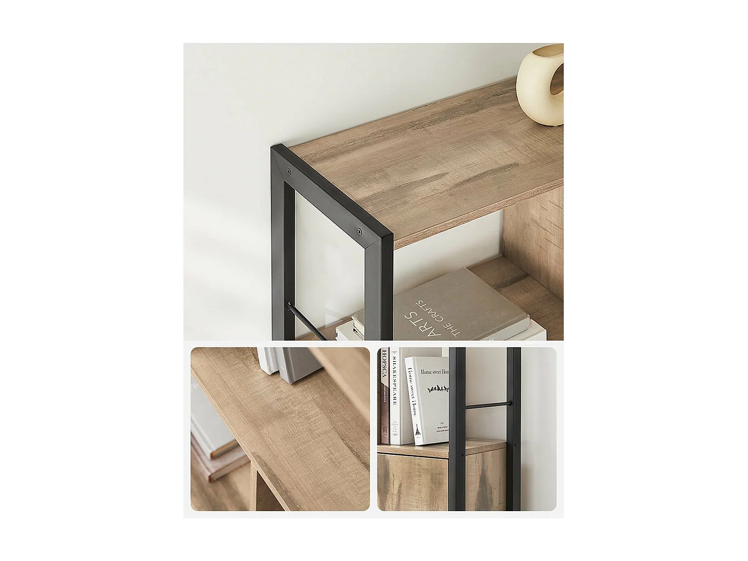 Bibliothek mit 6 Fächern und 2 Türen – L74 cm