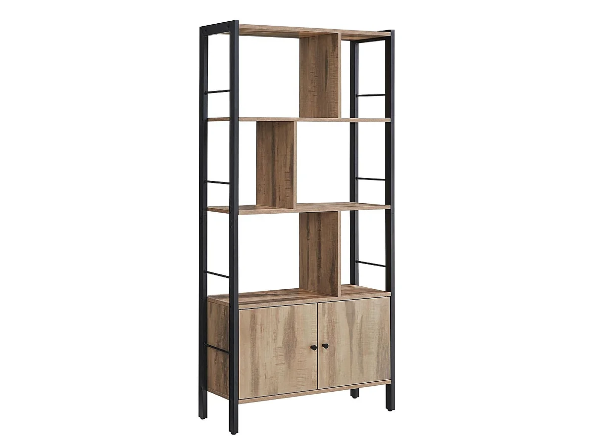 Librería con 6 compartimentos y 2 puertas - L74 cm