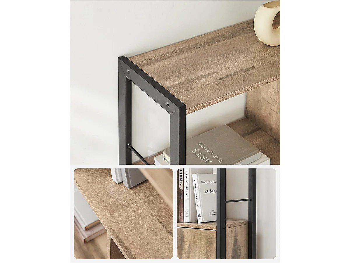 Librería con 6 compartimentos y 2 puertas - L74 cm