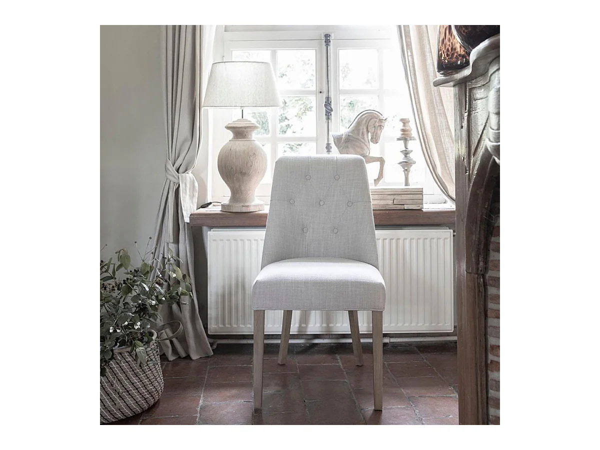 Chaise judith Bois Beige - Les Étoffes Interior's