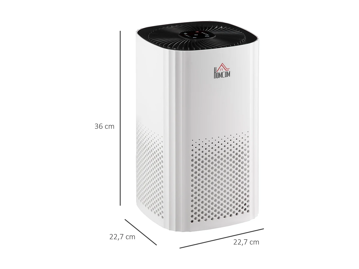 Purificateur d'air 25 W 4 vitesses mode silencieux - filtre HEPA, charbon actif -  jusqu'à 24 m² - débit d'air pur 225 m³/h - timer - ABS blanc noir