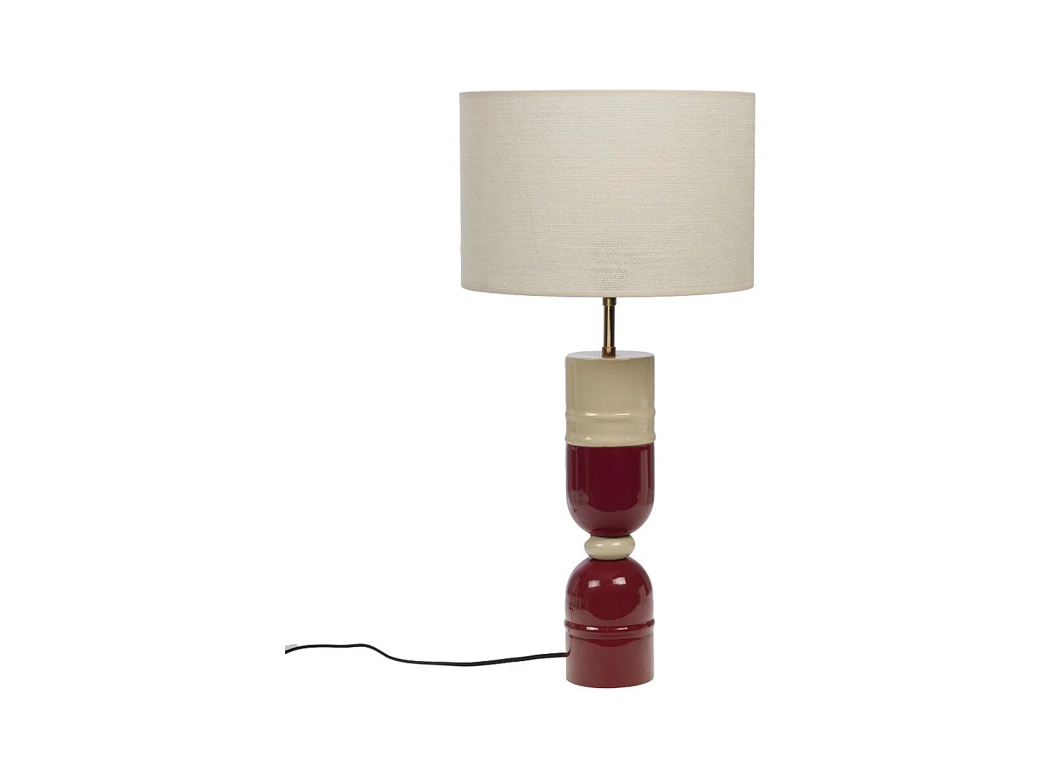 Lampe Smiles bordeaux avec abat-jour en jute  E27_25W