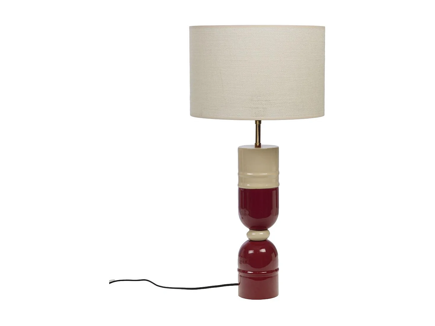 Lampe Smiles bordeaux avec abat-jour en jute  E27_25W