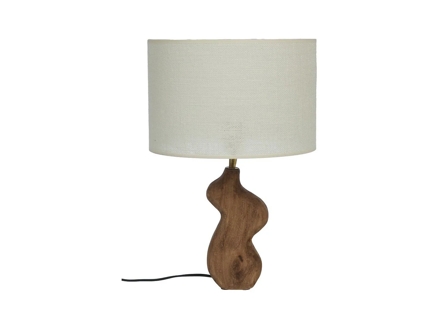 Lampe Verso en bois et son abat jour en toile de jute