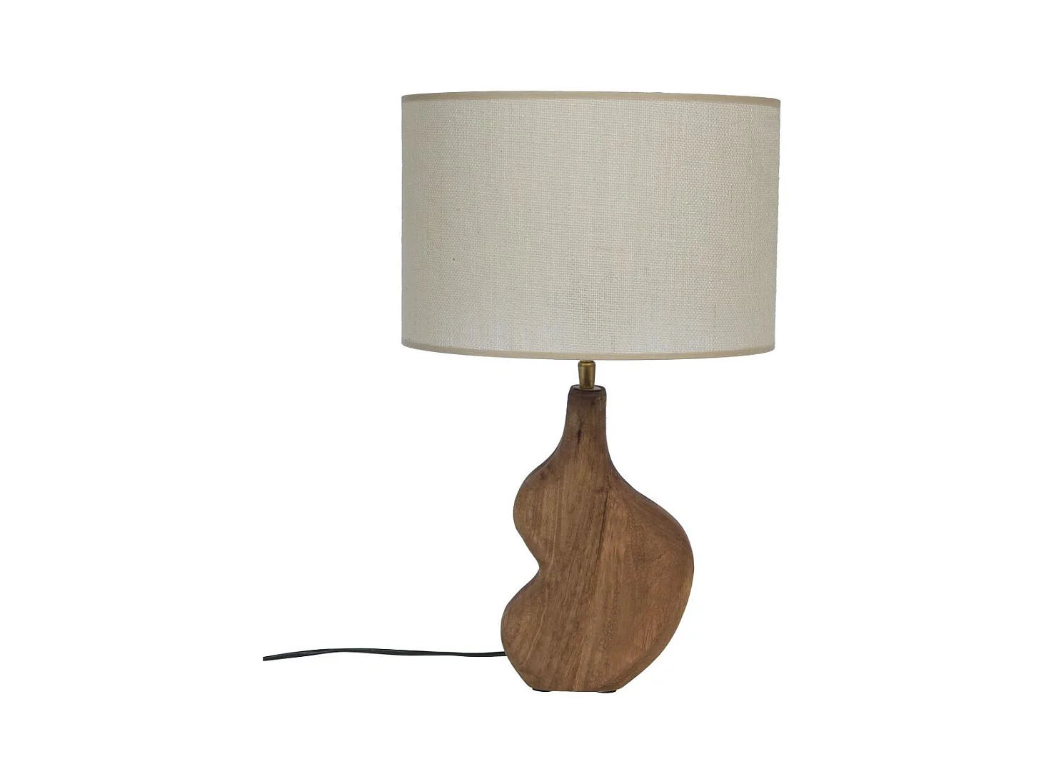 Lampe Recto en bois et son abat jour en toile de jute