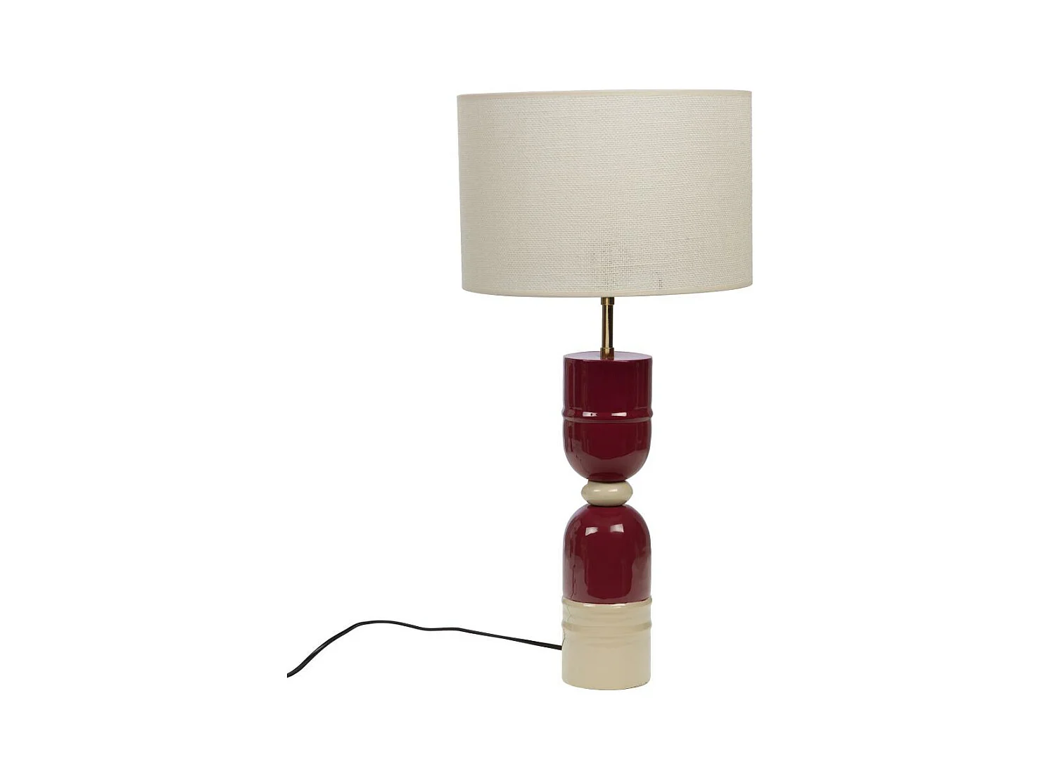 Lampe Smiles bordeaux abat-jour en jute