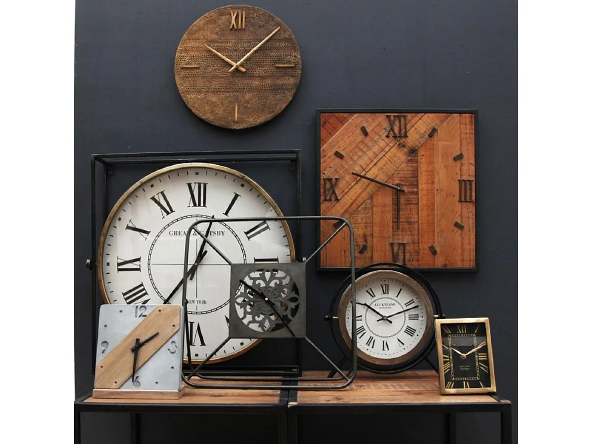 Horloge ronde en métal Métal Noir - Indus Interior's