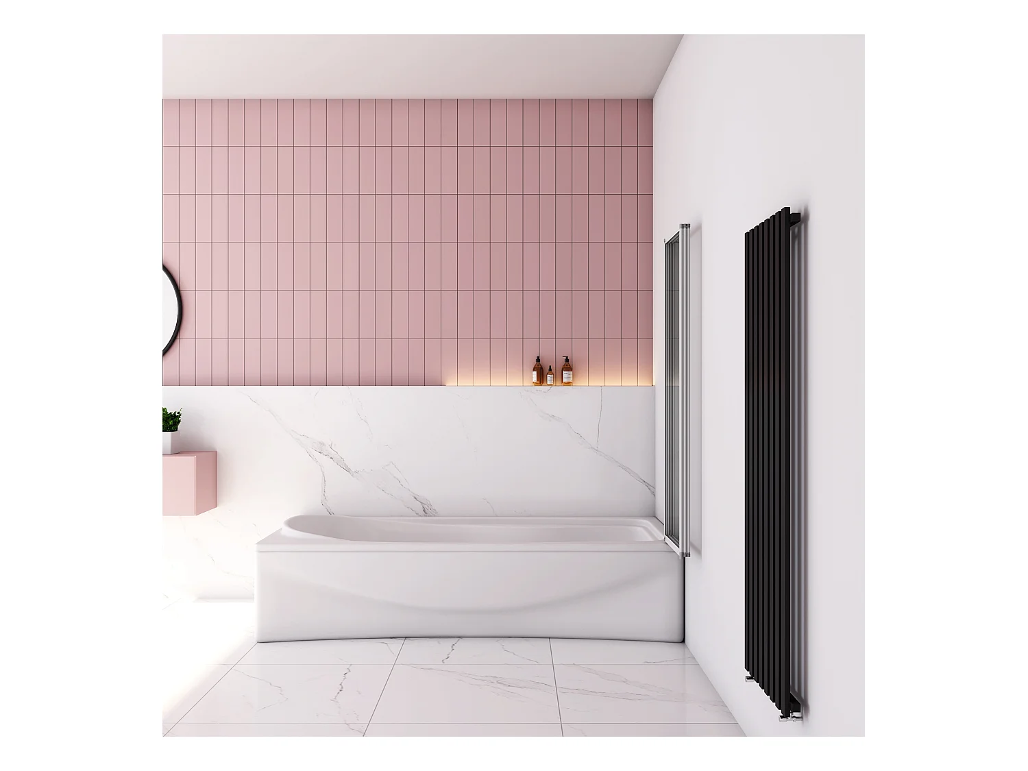 Badwand 3 panelen vouwbaar 120x140 cm,4mm helder ESG-veiligheidsglas,profiel van mat grijs