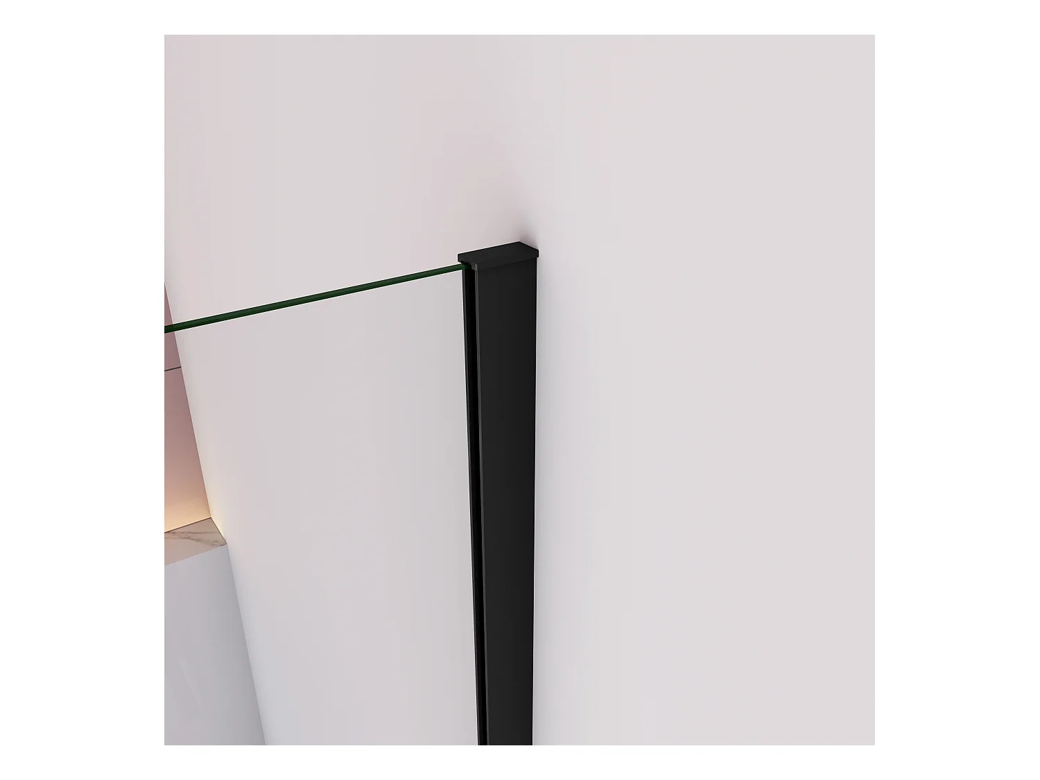 80x140 cm Badscherm badwand draaibaar,6 mm nano helder veiligheidsglas - mat zwart profiel