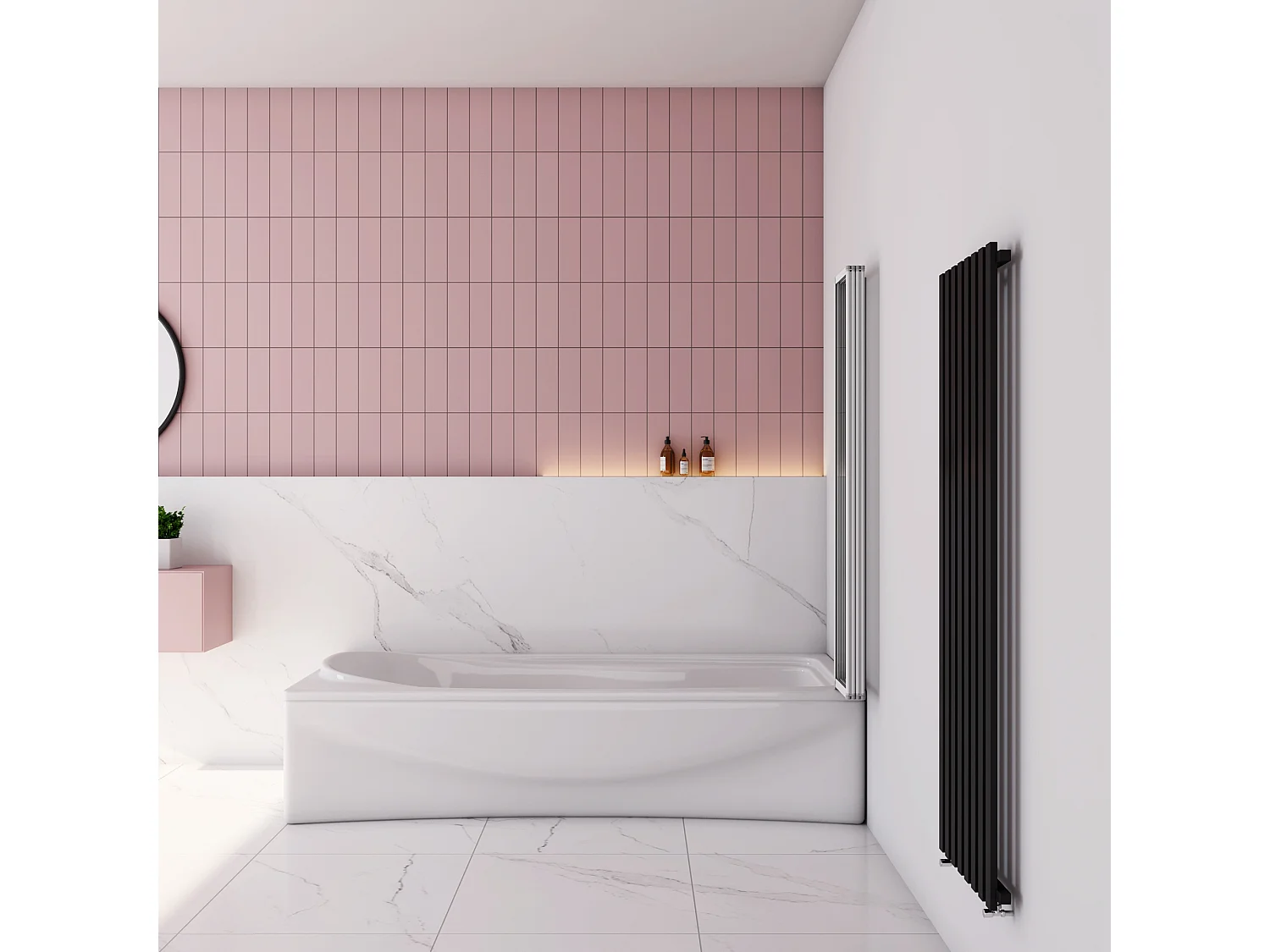 Badwand 4 panelen vouwbaar 120x140 cm,4mm helder ESG-veiligheidsglas,profiel van mat grijs