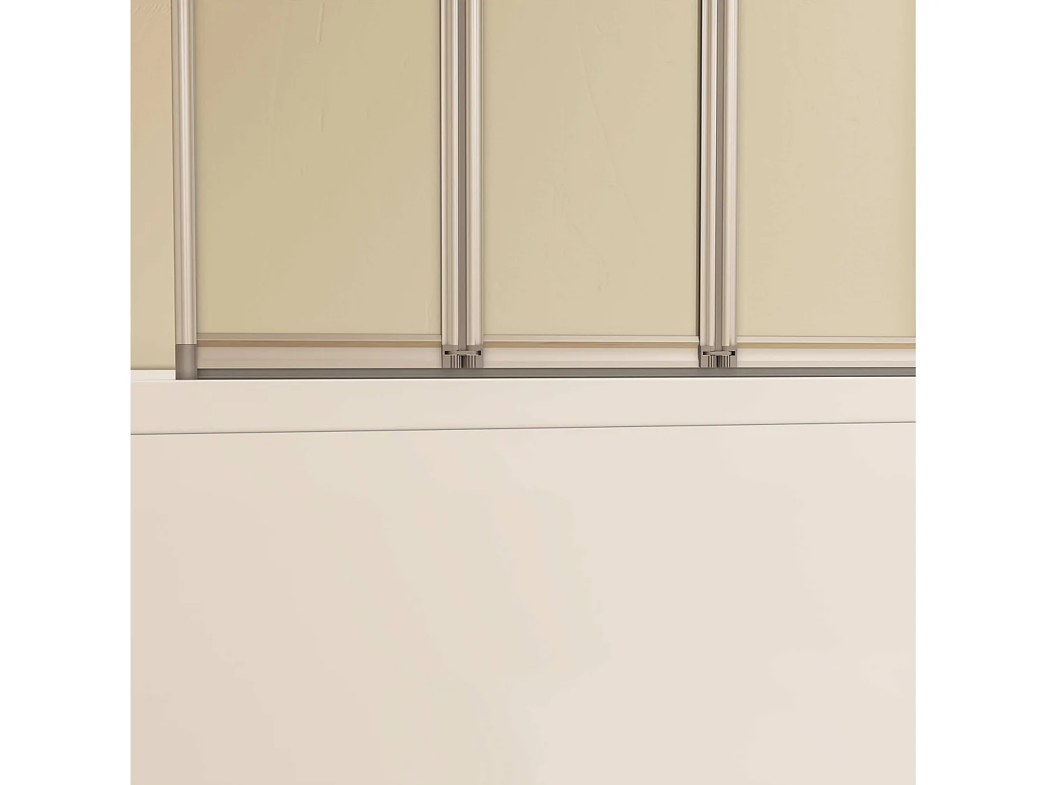 120x60x140cm Badwand 5 panelen vouwbaar met vast zijwand,4mm helder ESG-veiligheidsglas,profiel van glanzend chroom