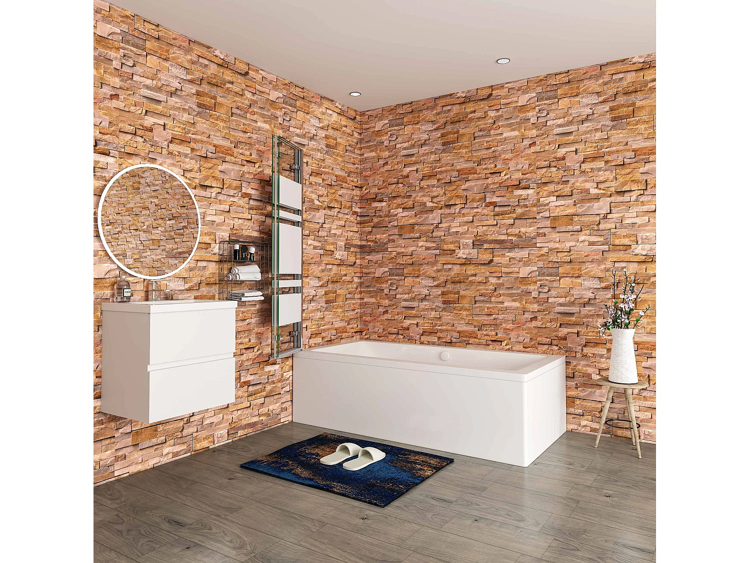 Opvouwbaar badwand 3 panelen vouwbaar 140x140cm,6 mm nano helder veiligheidsglas met horizontale strepen - glanzend chroom