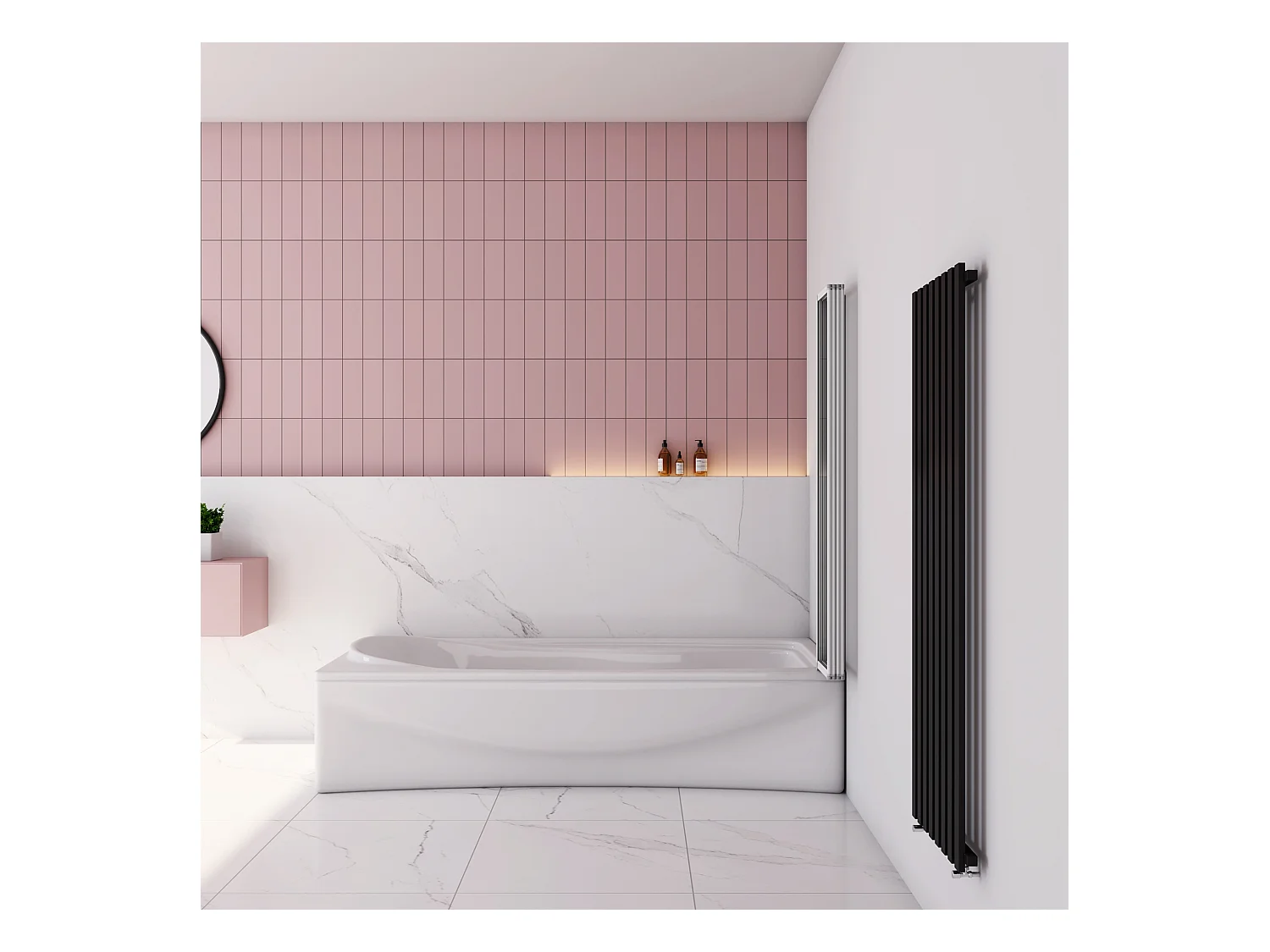 Badwand 4 panelen vouwbaar 100x140 cm,4mm helder ESG-veiligheidsglas,profiel van mat grijs