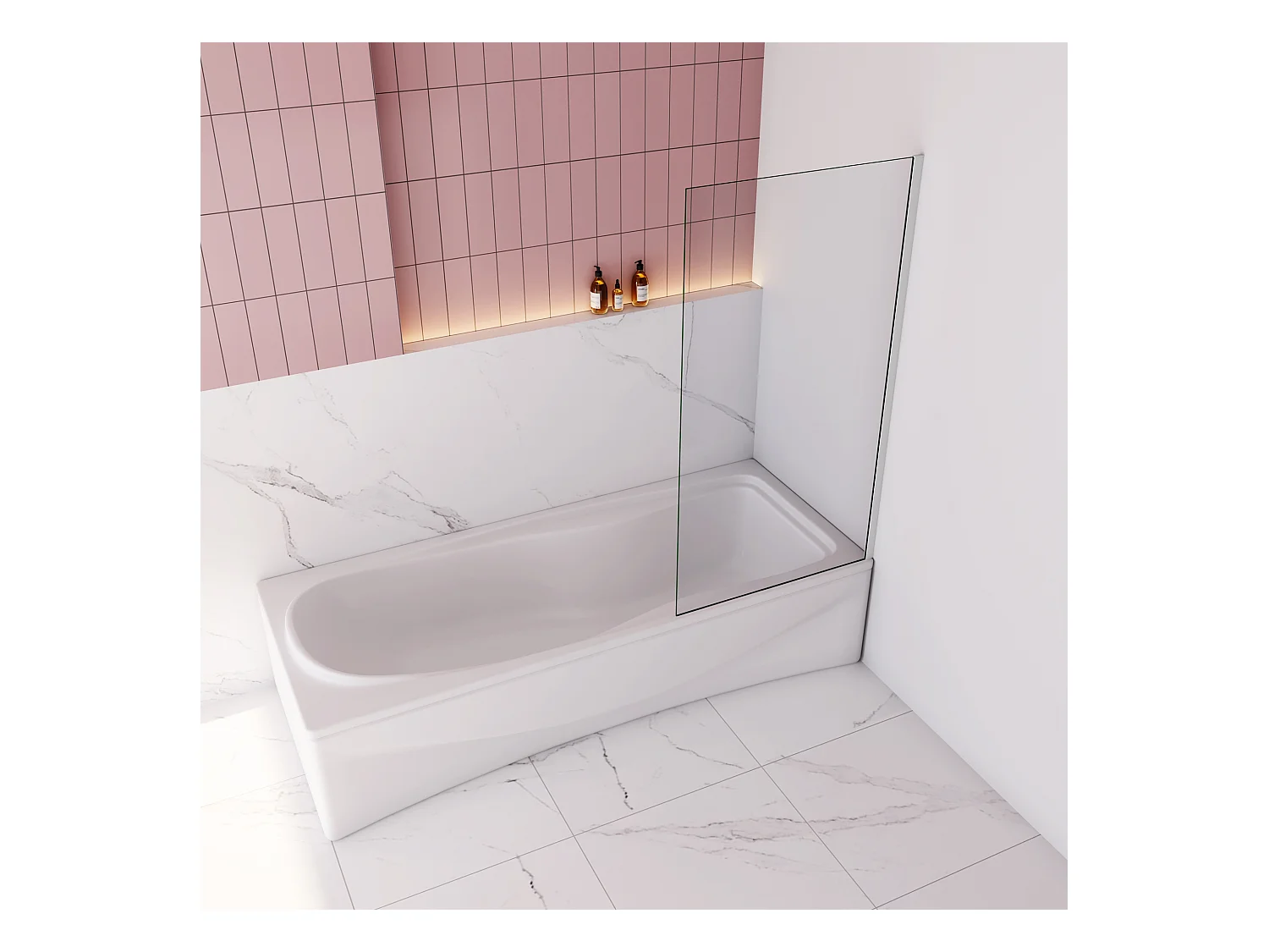 70x140cm Badscherm badwand draaibaar,6 mm nano helder veiligheidsglas - glanzend chroom